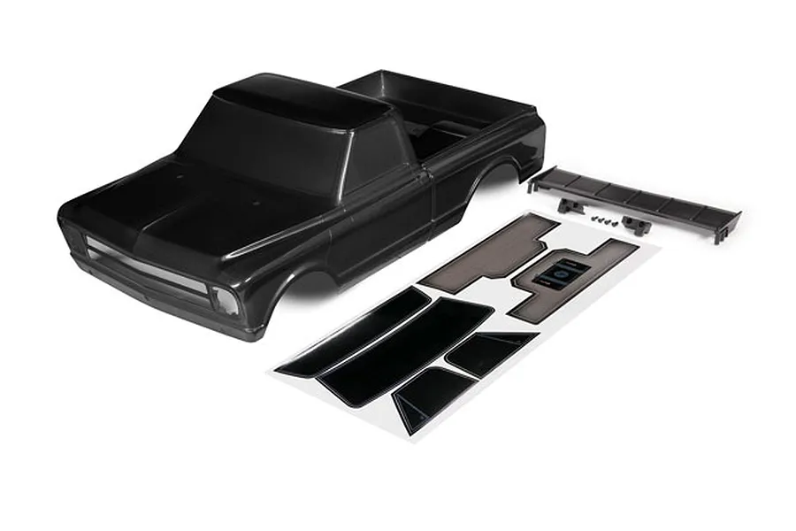 Traxxas 1/10 Chevrolet C10 Black Painted Body Shell w/ Rear Wing &amp;amp; Decals image 73404