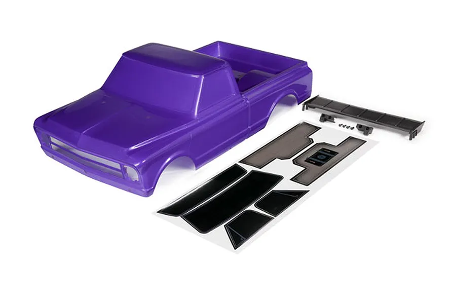 Traxxas 1/10 Chevrolet C10 Purple Painted Body Shell w/ Rear Wing &amp;amp; Decals image 73406