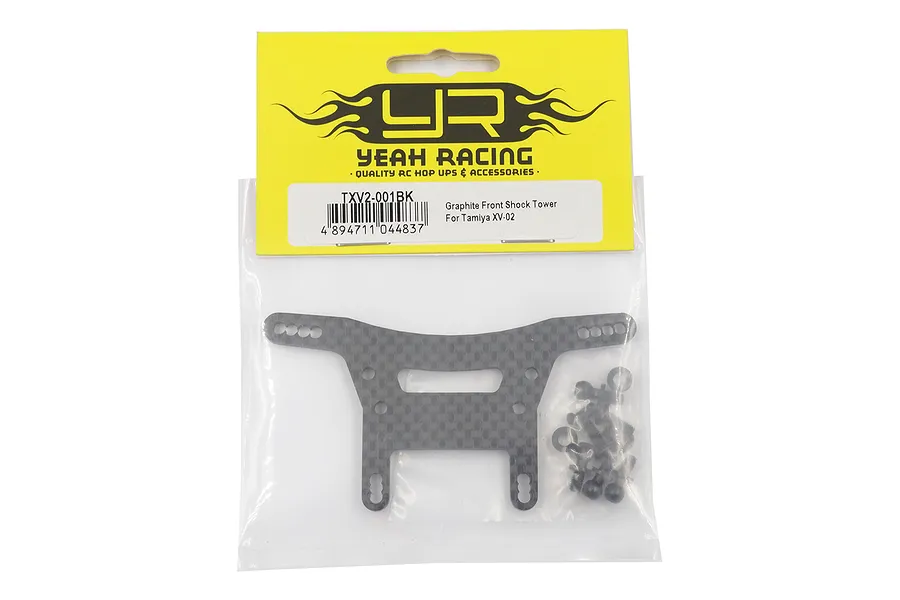 Yeah Racing carbon fibre front shock tower for Tamiya XV-02 in original retail packaging with included hardware.