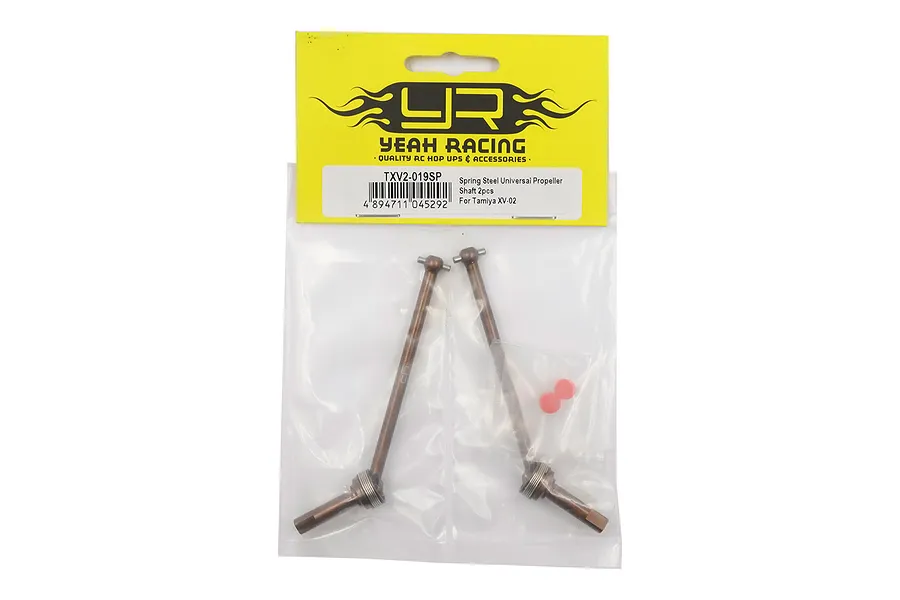 Yeah Racing Spring Steel CVD Driveshafts for Tamiya XV-02 in original retail packaging.