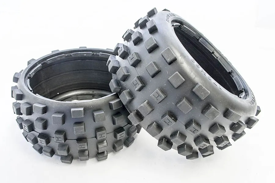 Rovan 4.7/5.5&amp;quot; Baja 5B Rear Knobby Off-Road Belted Tyres 2Pcs image 73524