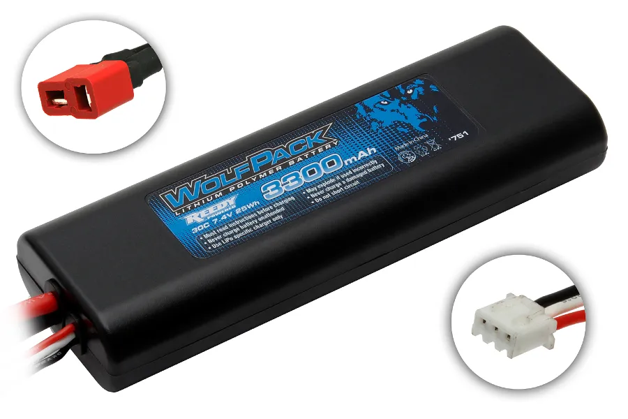 Reedy Power Wolfpack 7.4v 3300mAh 30C Hard Case LiPo Battery image 73571