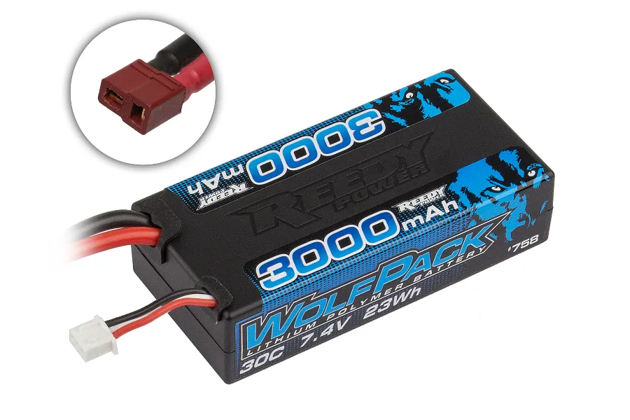 Reedy Power Wolfpack 7.4v 3000mAh 30C &amp;quot;Shorty&amp;quot; Hard Case LiPo Battery image 73575