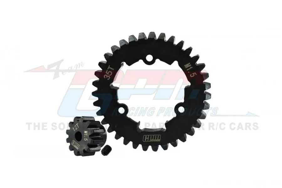 GPM Traxxas X-Maxx Medium Carbon 1.5Mod Steel 12T Pinion &amp;amp; 35T Spur Gear image 73694