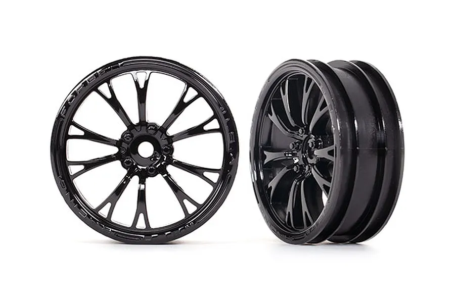 Traxxas 2.2&amp;quot; Weld Gloss Black Front Drag Rims 2Pcs image 73906
