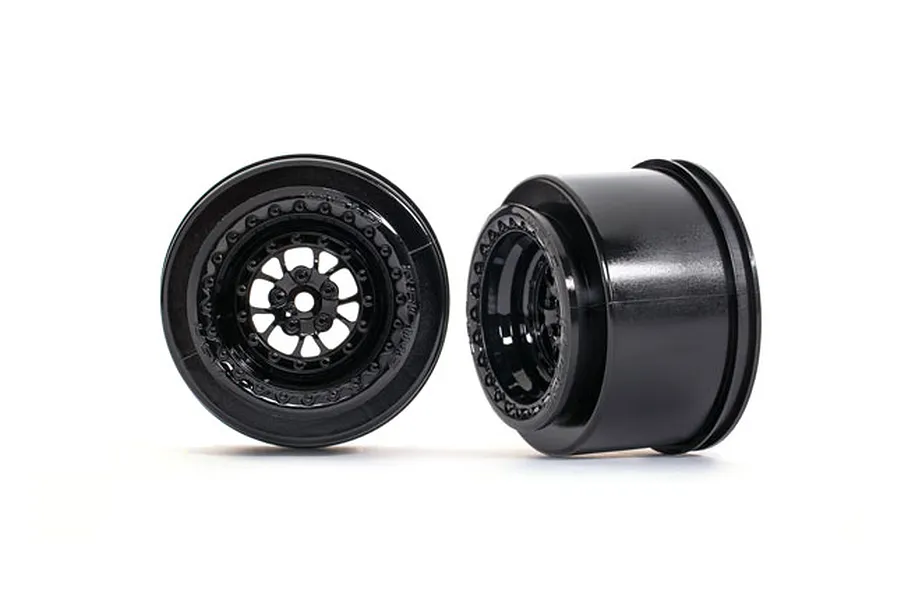 Traxxas 2.2/3.0&amp;quot; Weld Gloss Black Rear Drag Rims 2Pcs image 73907