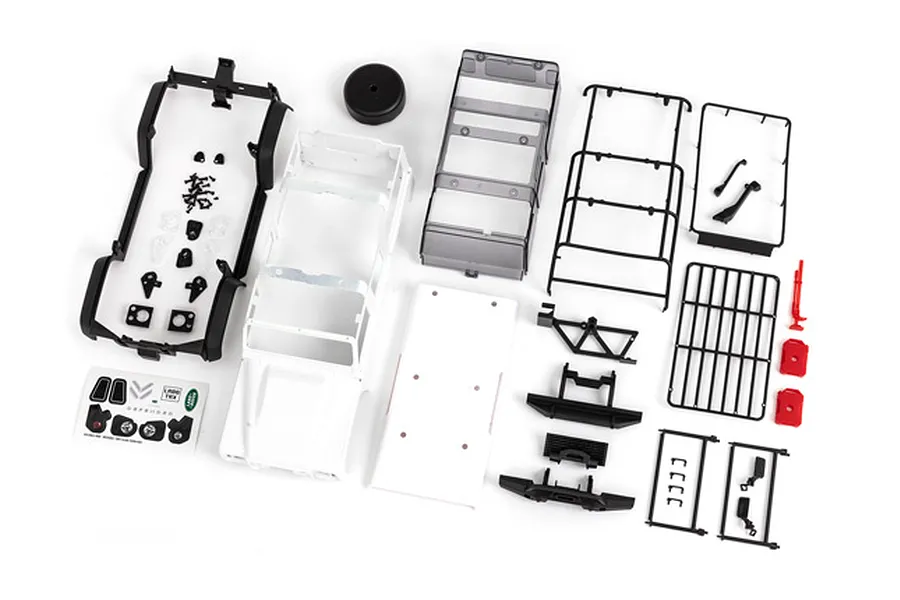 Traxxas 1/18 Land Rover Defender White Unpainted Body Shell w/ Accessories image 73952