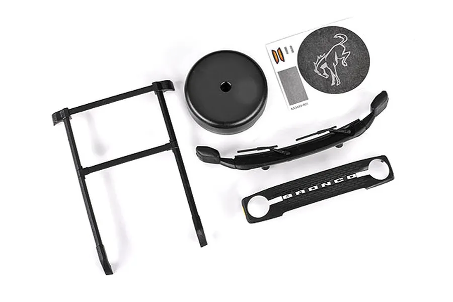 Traxxas 1/18 Roof Rack w/ Spare Tyre Cover &amp;amp; Cowl/Grille image 73955