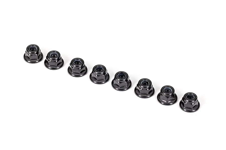 Traxxas 3mm Black Aluminium Flanged Nyloc Nuts 8Pcs image 73966