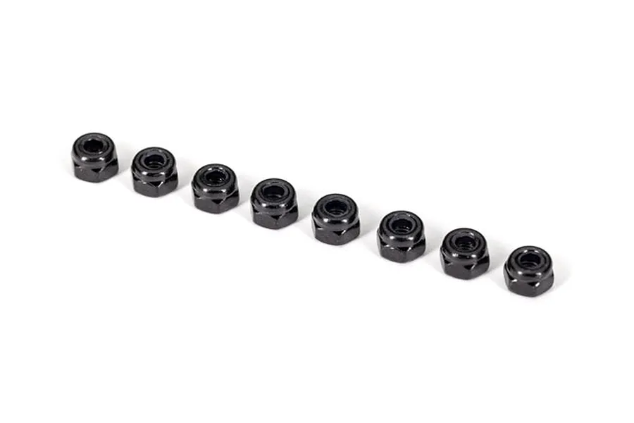 Traxxas 3mm Black Aluminium Nyloc Nuts 8Pcs image 73967