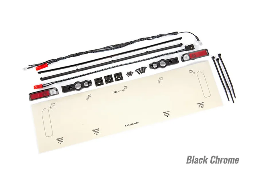 Traxxas Red Tail Lights LED Set w/ Black Chrome Trim image 73976