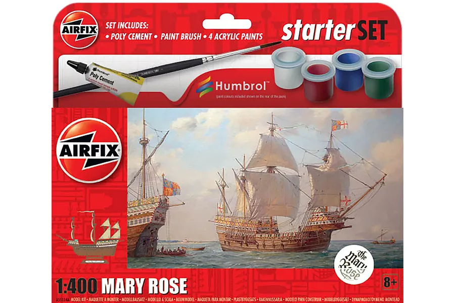 Airfix 1/400 Mary Rose Ship Scaled Plastic Model Kit Small Starter Set image 73991