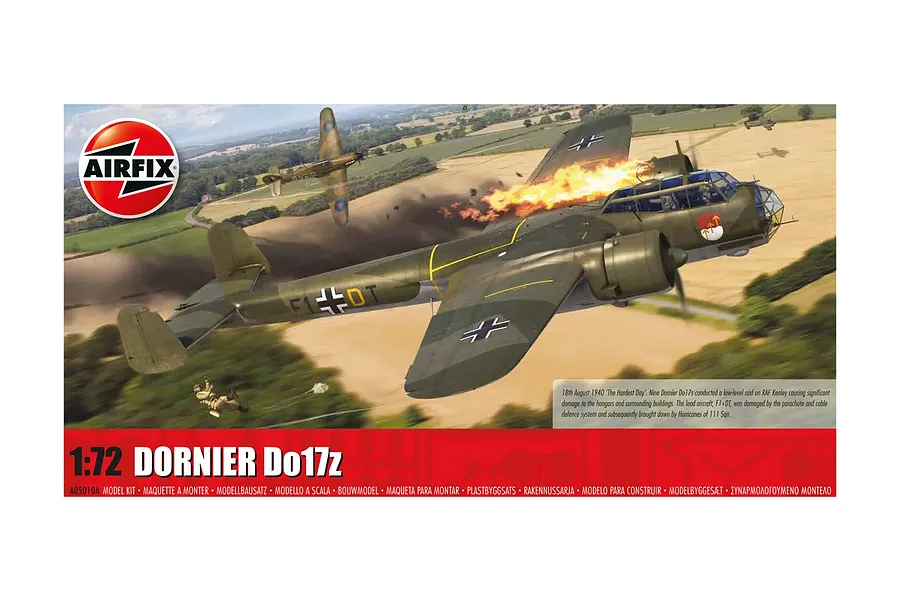 Airfix 1/72 Dornier Do.17z Scaled Plastic Model Kit image 74031