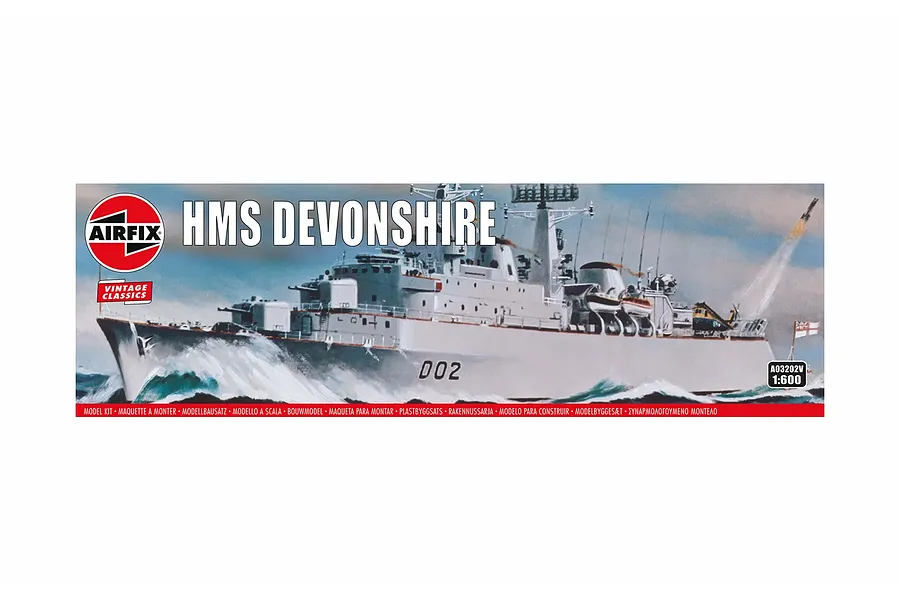 Airfix 1/600 HMS Devonshire Scaled Plastic Model Kit image 74045