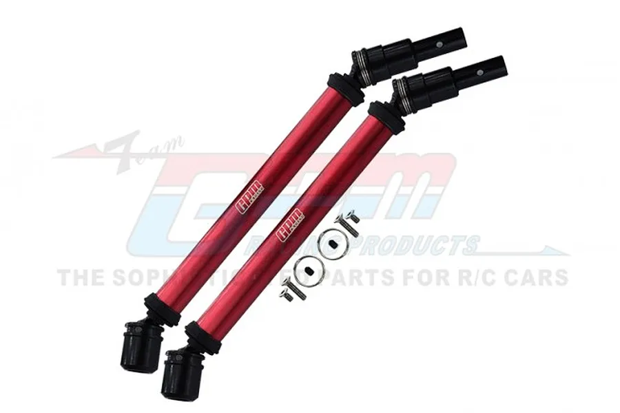 GPM Red Aluminium &amp;amp; Carbon Steel Front/Rear CVD Driveshafts 2Pcs image 1