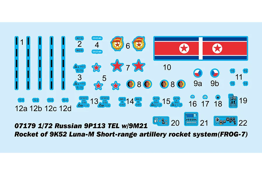 Trumpeter 1/72 Russian 9P113 TEL w/ 9M21 Rocket of 9K52 Luna-M SSM (FROG-7) Scaled Plastic Model Kit image 74327