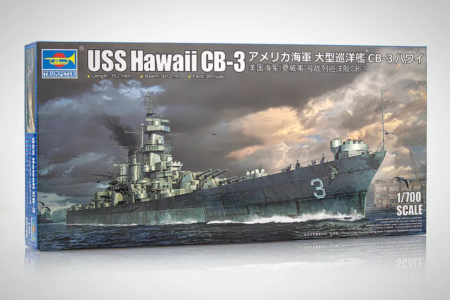 Trumpeter 1/700 USS Hawaii CB-3 Cruiser Scaled Plastic Model Kit image 74348