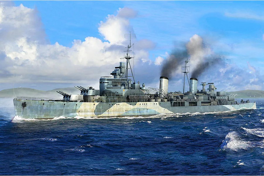 Trumpeter 1/700 HMS Belfast 1942 Cruiser Scaled Plastic Model Kit image 1
