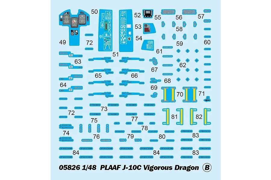 Trumpeter 1/48 PLAAF J-10C Vigorous Dragon Jet Scaled Plastic Model Kit image 74361