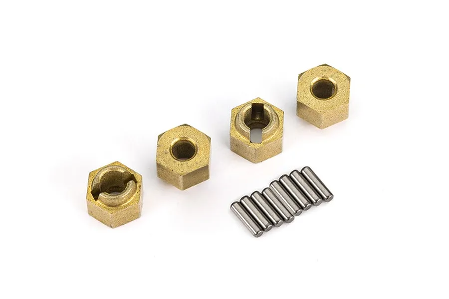 Traxxas 1/18 Bronco &amp;amp; Defender Brass 7mm Wheel Hexes w/ Axle Pins 4Pcs image 74406