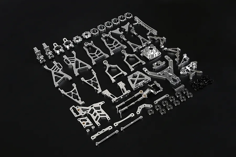 Rovan Baja Silver Aluminium Symmetrical Steering Complete Suspension Upgrade Kit image 74421