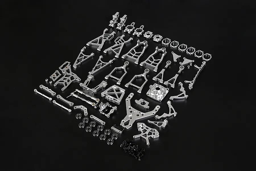 Rovan Baja Silver Aluminium Symmetrical Steering Complete Suspension Upgrade Kit image 74422