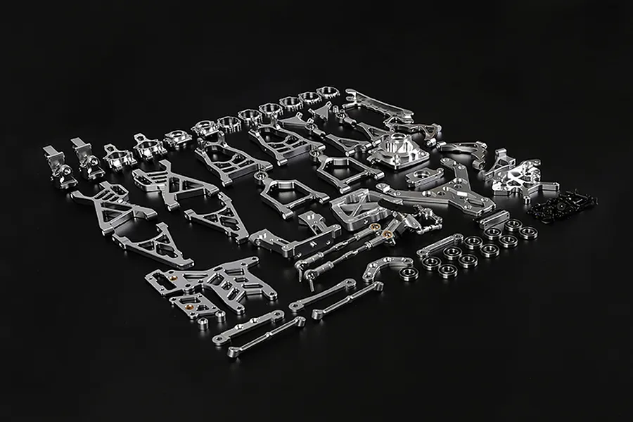 Rovan Baja Silver Aluminium Symmetrical Steering Complete Suspension Upgrade Kit image 74424