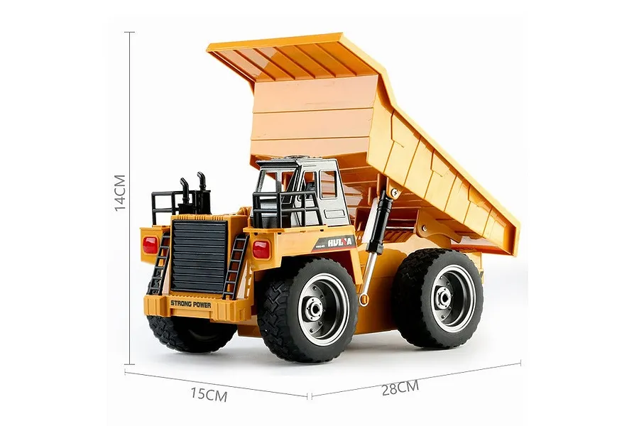 HuiNa 1540 Dump Truck RC Construction Vehicle Electric 4WD 1/18 Scale RTR - Yellow image 74500