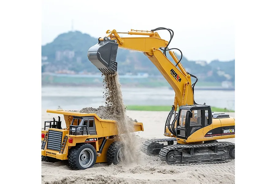 HuiNa 1540 Dump Truck RC Construction Vehicle Electric 4WD 1/18 Scale RTR - Yellow image 74504