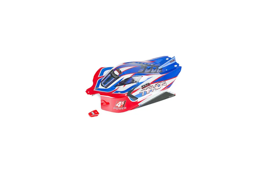 ARRMA 1/8 TLR Tuned Typhon Complete Painted Red/Blue Body Shell image 74570