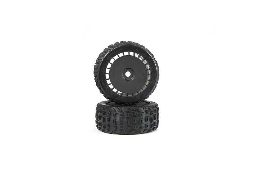ARRMA dBoots &amp;quot;Katar&amp;quot; T Belted 6S Tyres on Black Rims 2Pcs image 74582