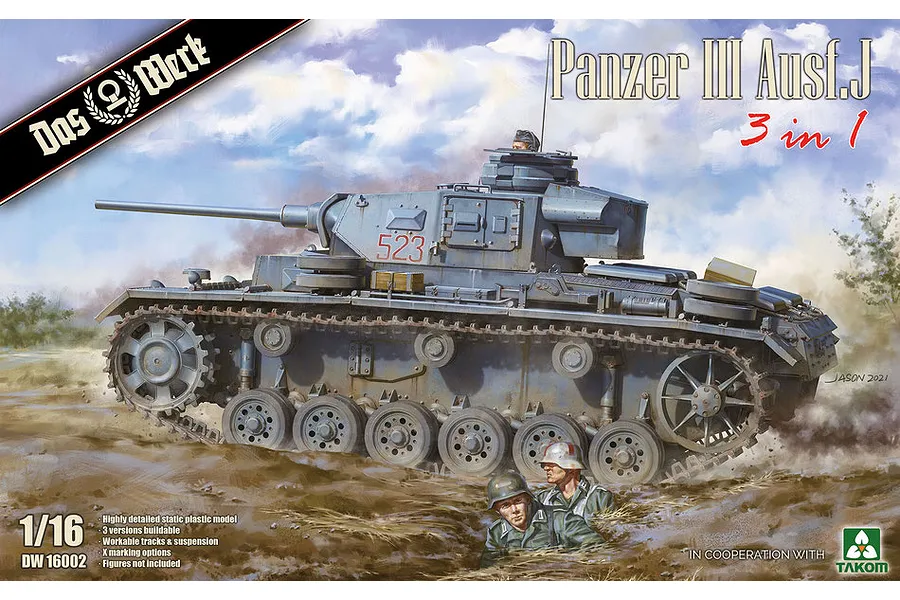 Das Werk 1/16 Panzer III Ausf. J (3 in 1) Scale Plastic Model Kit image 74603