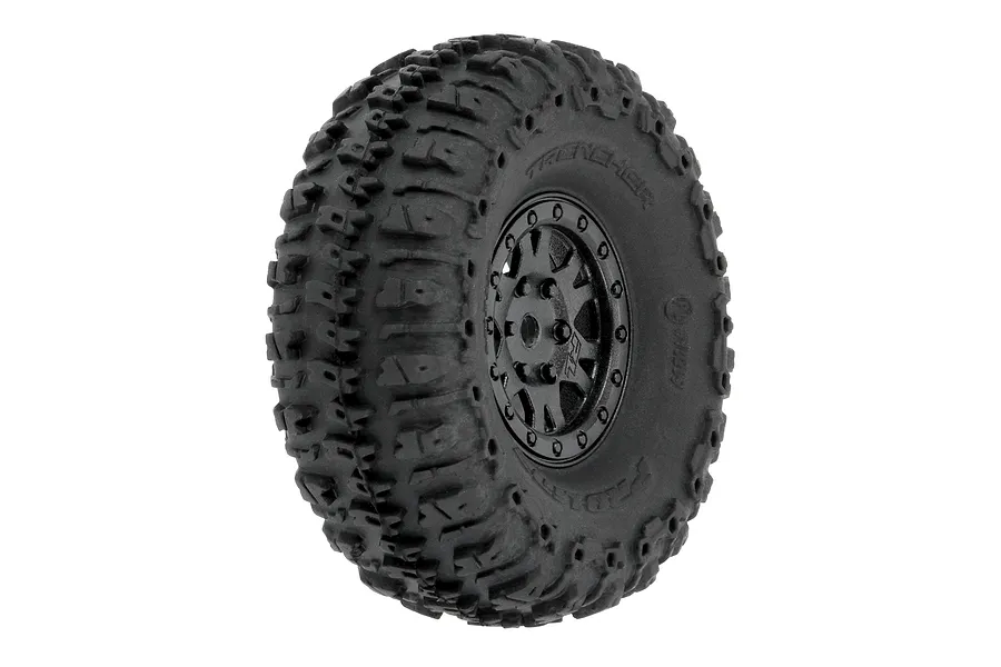 Pro-Line 1.0&amp;quot; Trencher Tyres on Black Impulse Bead-Loc Rims - Beadlocked Wheels 4Pcs image 74672