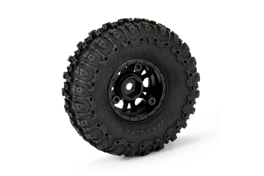 Pro-Line 1.0&amp;quot; Trencher Tyres on Black Impulse Bead-Loc Rims - Beadlocked Wheels 4Pcs image 74674