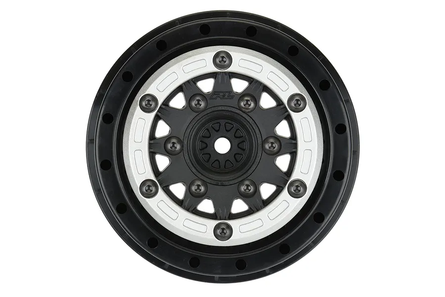 Pro-Line 2.2/3.0&amp;quot; Raid Black Bead-Loc Rims 2Pcs w/ Silver Beadlock Rings image 74703