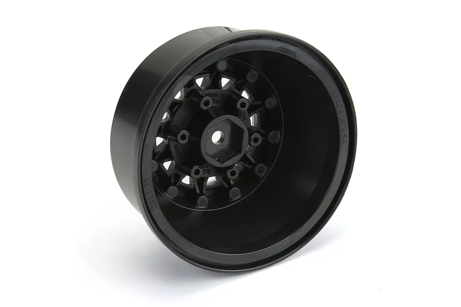Pro-Line 2.2/3.0&amp;quot; Raid Black Bead-Loc Rims 2Pcs w/ Silver Beadlock Rings image 74705