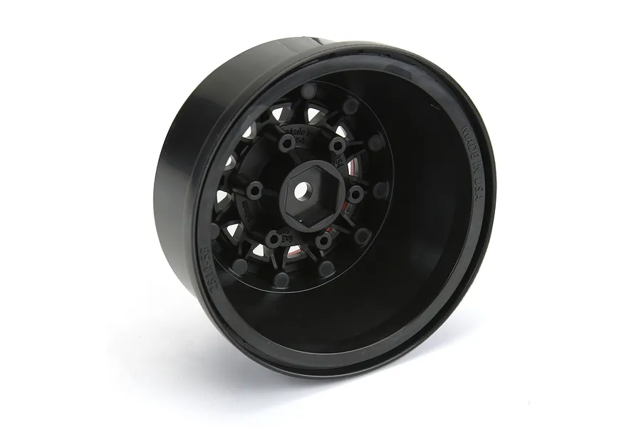 Pro-Line 2.2/3.0&amp;quot; Raid Black Bead-Loc Rims 2Pcs w/ Red Beadlock Rings image 74710
