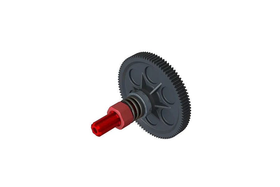 ARRMA 91T 48dp/0.5Mod Spur Gear Slipper Set w/ Red Aluminium Hub image 74736