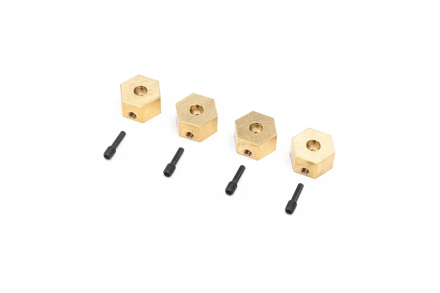 Axial Brass 7g Wheel Hexes 4Pcs w/ Screw Axle Pins image 74777