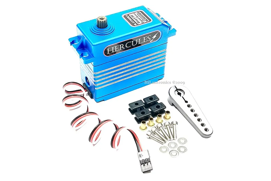HiLantronics HLT8500WP Blue Aluminium 1/5 91kg 8.4v Metal Geared Waterproof Servo w/ Aluminium Servo Horn image 74821