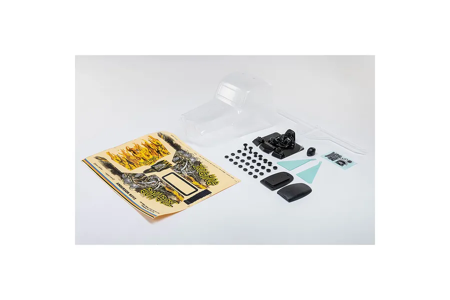 Losi 1/10 LMT Mega Clear Unpainted Body Shell Set w/ Bog Hog Decals image 74997