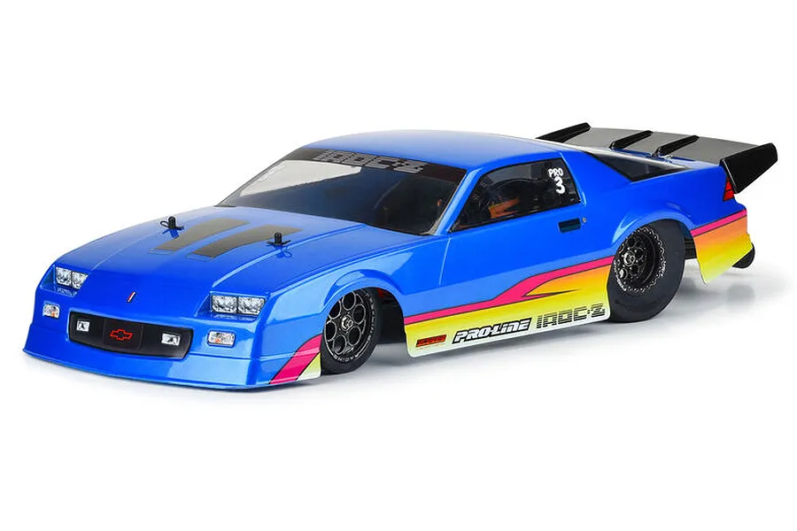 Pro-Line 1/10 1985 Blue Chevy Camaro IROC-Z 22S Drag Car Painted Body Shell image 75116