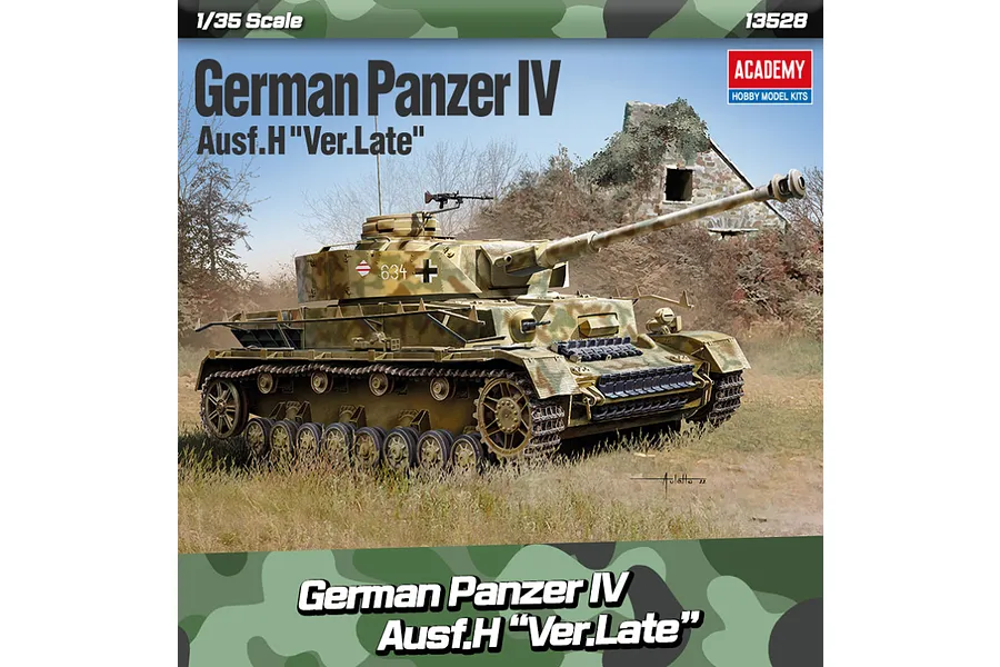 Academy 1/35 German Panzer IV Ausf.H Ver.Late Tanked Scaled Plastic Model Kit image 75210