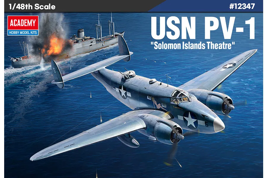 Academy 1/48 USN PV-1 &amp;quot;Solomon Islands Theatre&amp;quot; Bomber Scaled Plastic Model Kit image 75214
