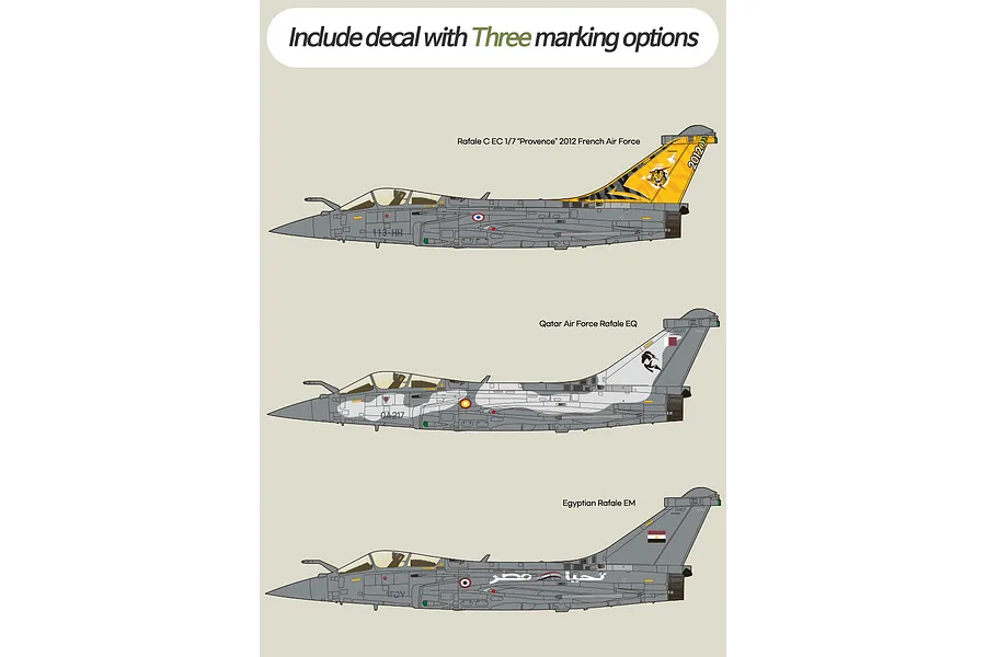 Academy 1/48 Rafale C &amp;quot;EC 1/7 Provence 2012&amp;quot; Fighter Jet Scaled Plastic Model Kit image 2