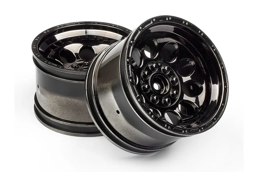 HPI 3.2&amp;quot; Bullet Black Chrome Rims 2Pcs image 7523