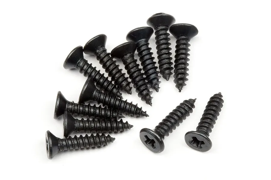 HPI 2.6x12mm Coarse Thread Countersunk Head Screws 12Pcs image 7528