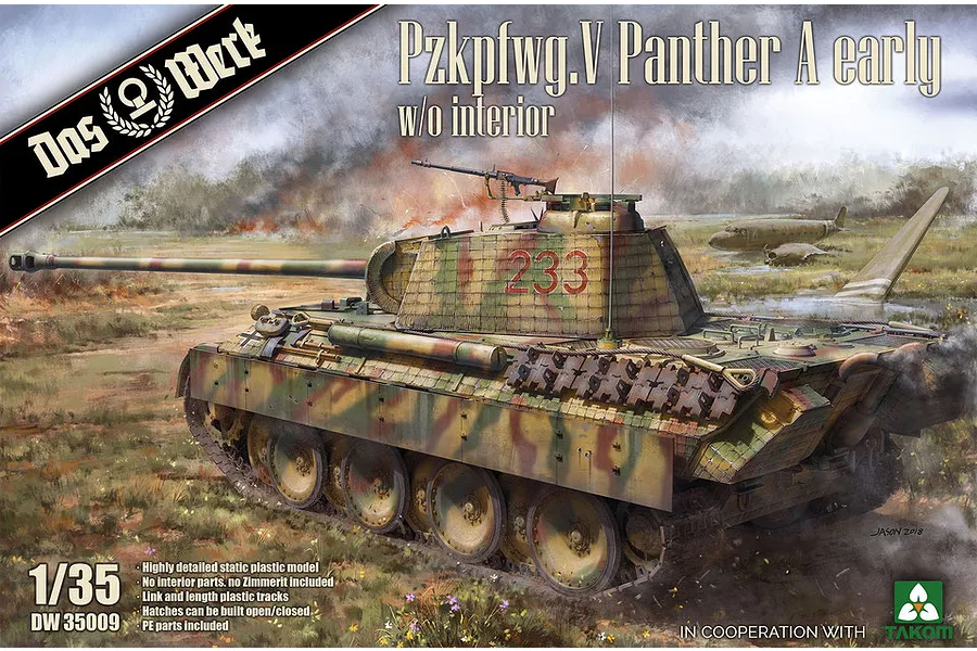 Das Werk 1/35 Panther Ausf.A early Tank Scaled Plastic Model Kit image 1