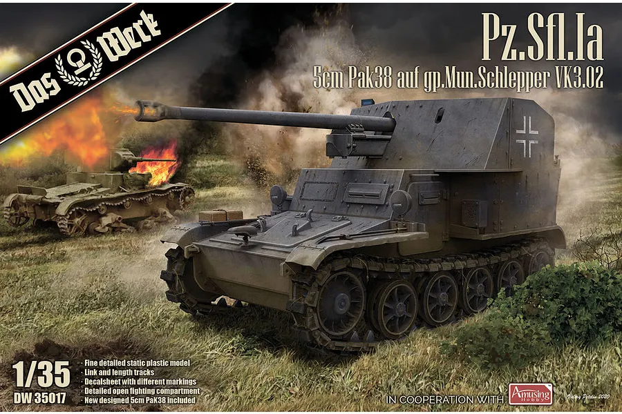Das Werk 1/35 Pz.Sfl. Ia - 5cm Pak 38 auf gp. Mun Schlepper Tank Scaled Plastic Model Kit image 75332