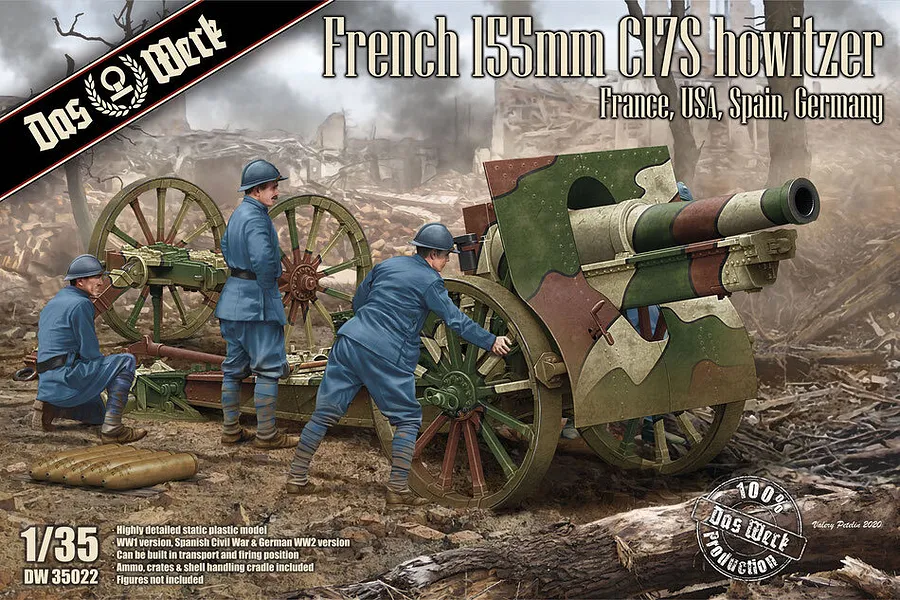 Das Werk 1/35 French C17S Howitzer Scaled Plastic Model Kit image 75336